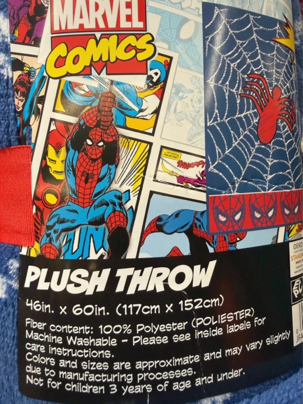 Marvel Comics Spider-Man Blue Red Plush Throw
